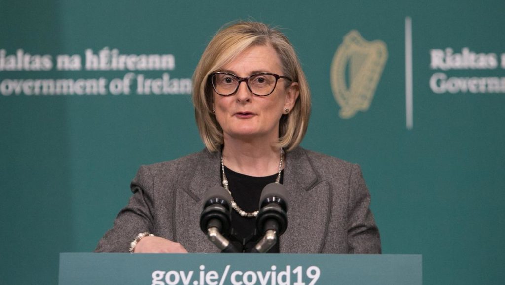 Liz Canavan, Assistant Secretary to the Department of Taoiseach, during a media brieifng on coronavirus