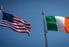 usa flag, ireland flag