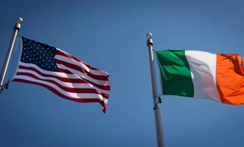 usa flag, ireland flag