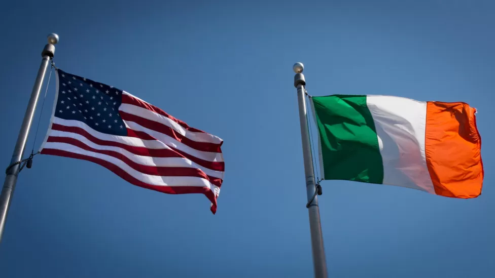 usa flag, ireland flag